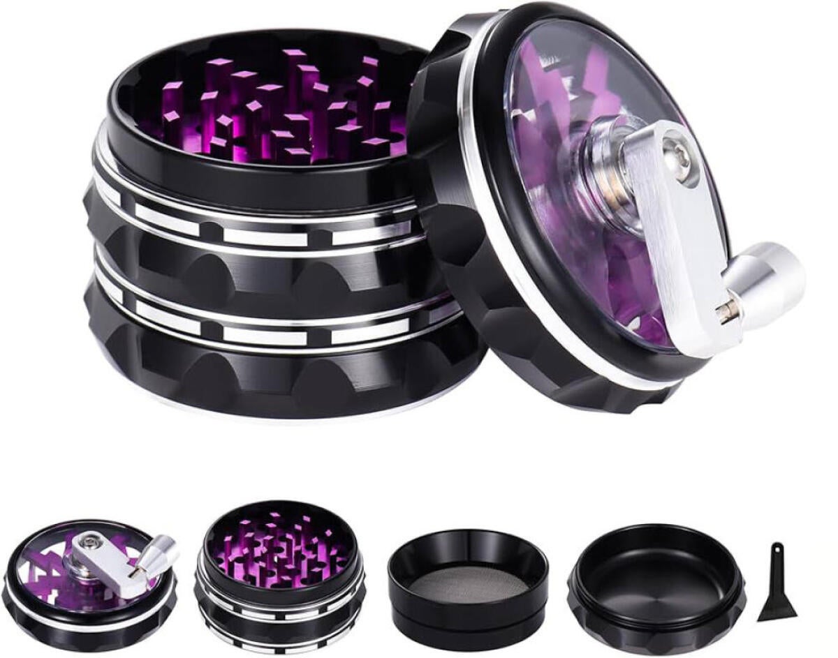 Moulin à Herbes 63 Mm En Aluminium – 4 Pièces, Dents Tranchantes, Tamis à Pollen Inclus | Noir & Or, Design Pratique Et Durable