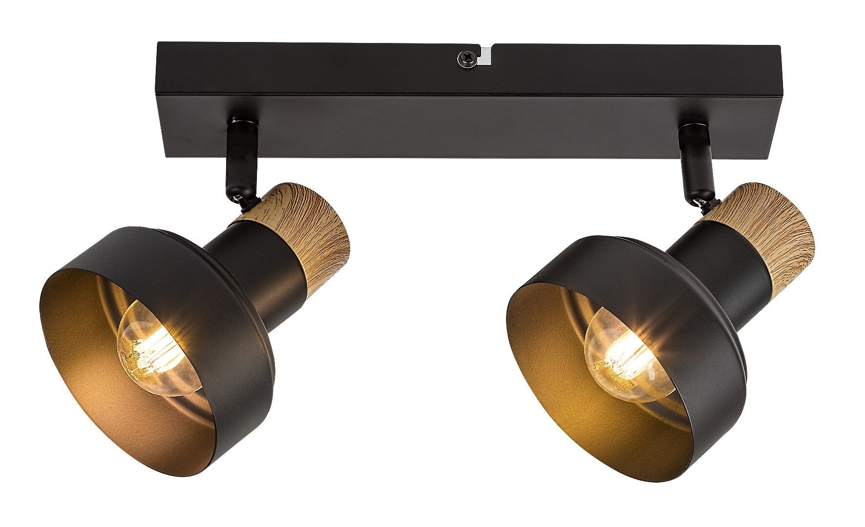 Reflektor sufitowy spot natynkowy Saskia listwa czarny-dąb 2xE14x15W wym: 15 x 29 x 10 cm metal Rabalux