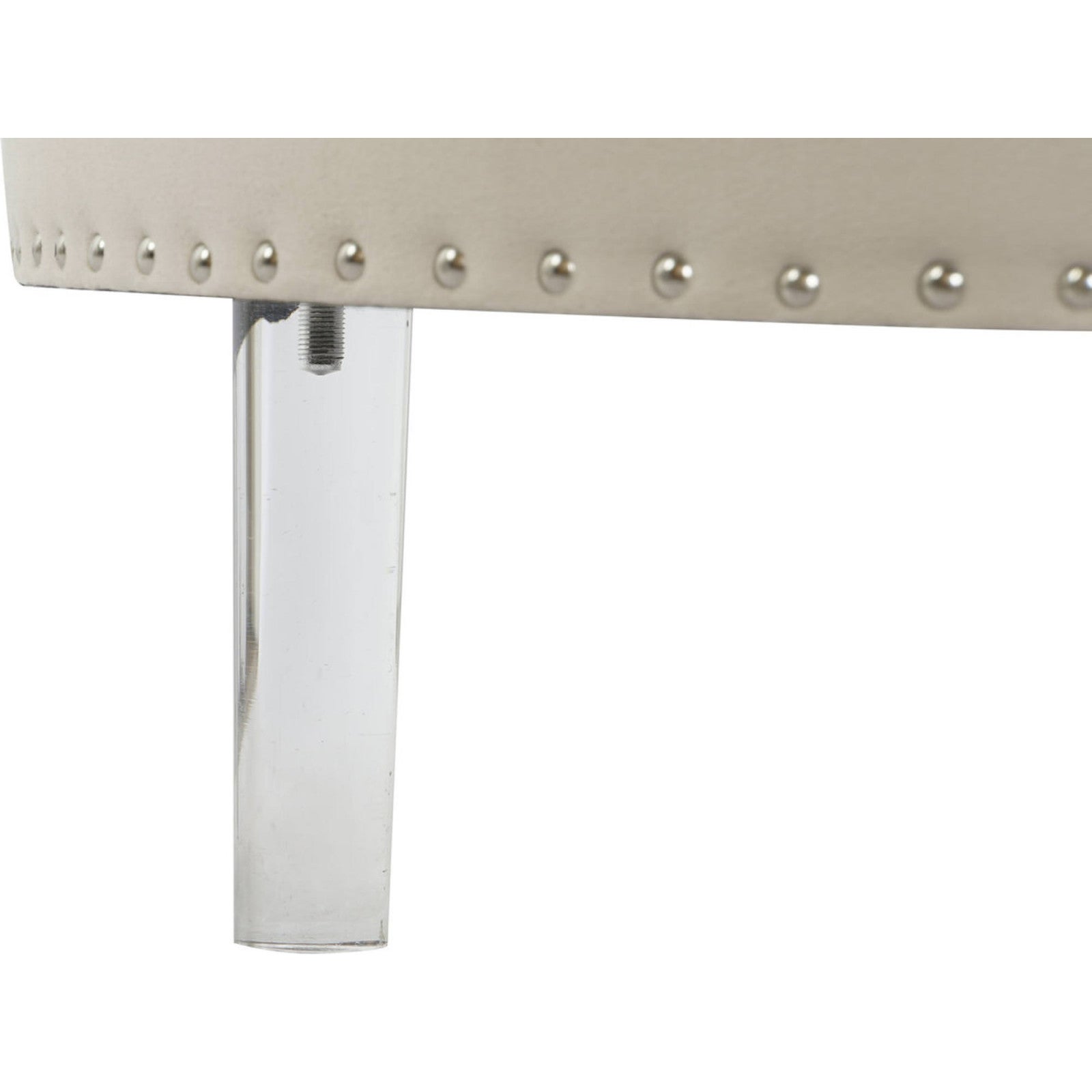 Pouf élégant en polyester pour entrée confortable 80 x 80 x 43 cm Beige clair nuancé d'argenté - 4