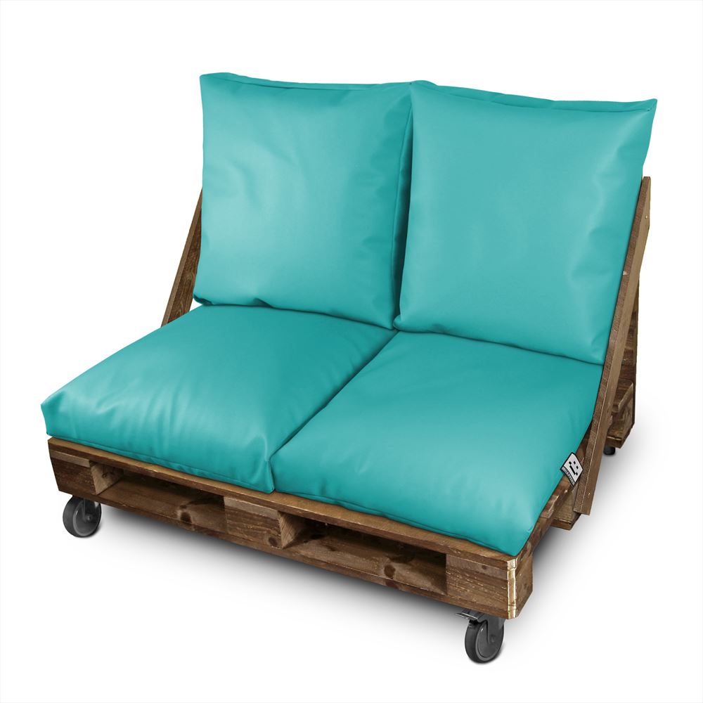 Cojín multiusos suelo o respaldo o asiento para palets exterior turquesa happers 60x60 (1 unidad)