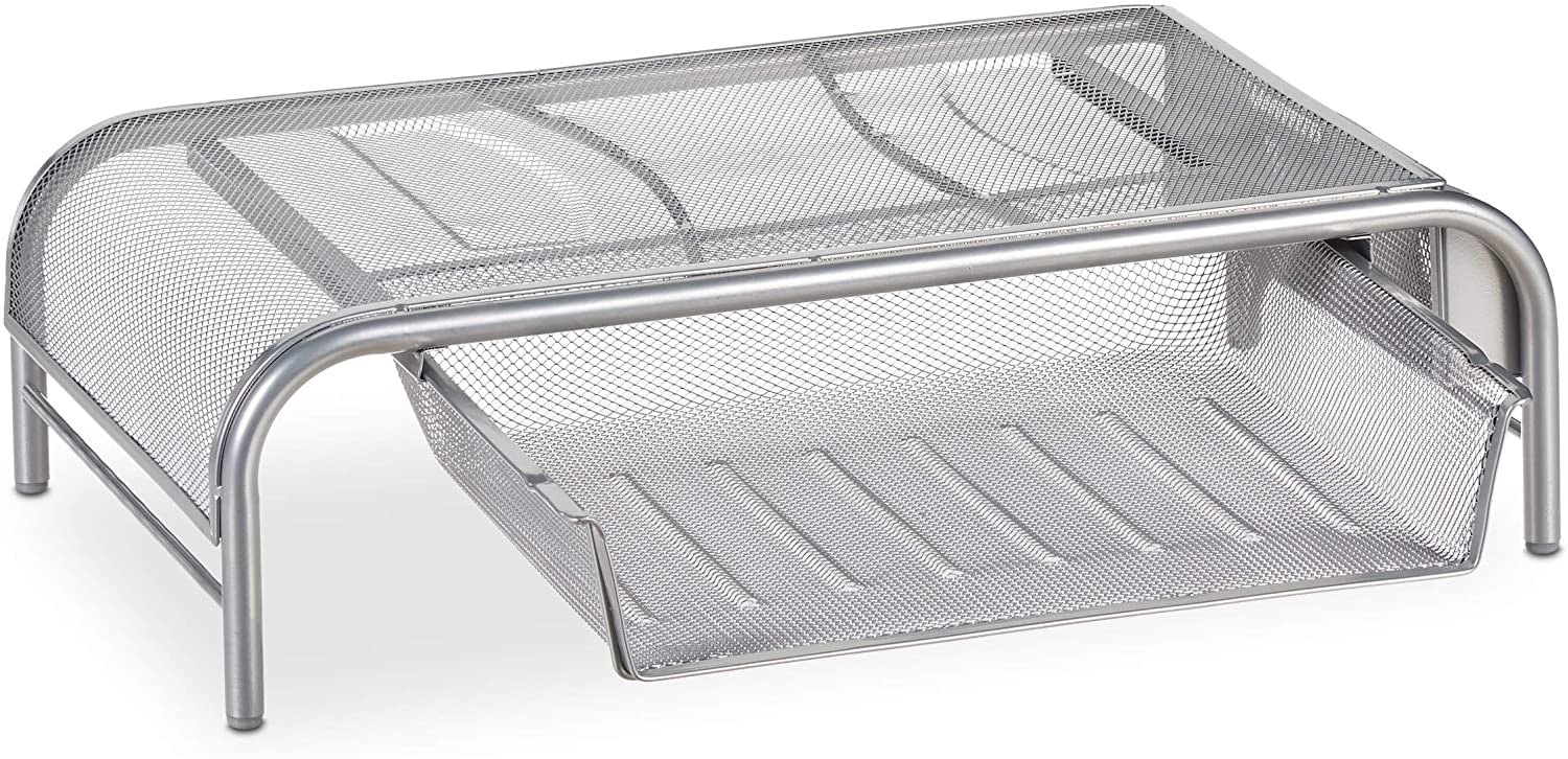 Support De Moniteur Avec Tiroir Verrouillable Petit Porte-téléphone