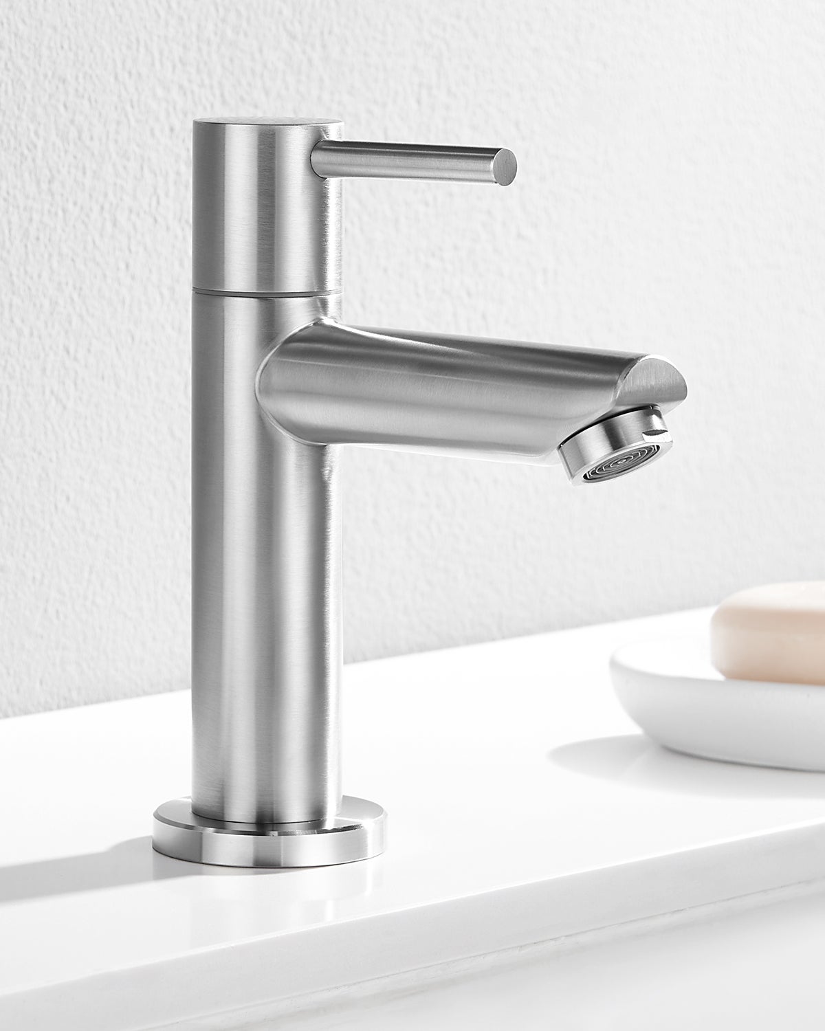 CECIPA MAX Robinet Lavabo Eau Froide avec Flexible Raccordement, Robinet Lave Main Eau Froide Uniquement avec Bec Hauteur 8.8MM pour Salle de Bain - 2