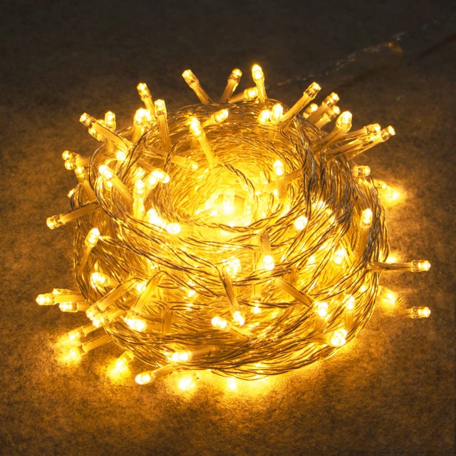 Guirlande de lumières de noël 10M 100 LED, guirlande de décoration de fête de mariage d'arbre de noël, 8 Modes, prise ue, lumière chaude