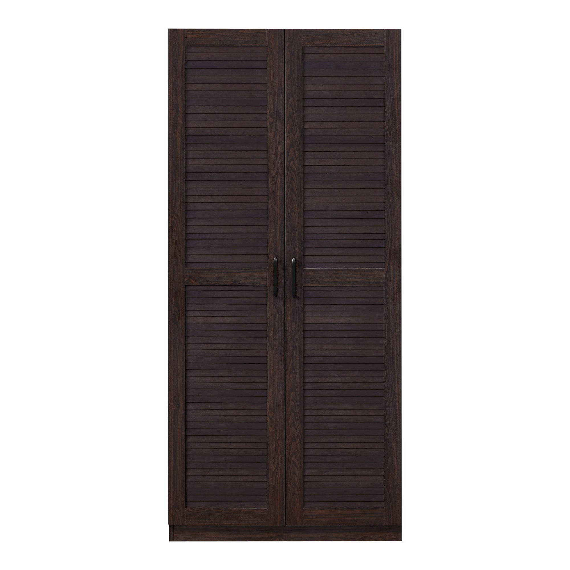 Armoire de chambre Finning 1 étagère MDF 176 x 80 x 52 cm effet noyer foncé [en.casa] - 5