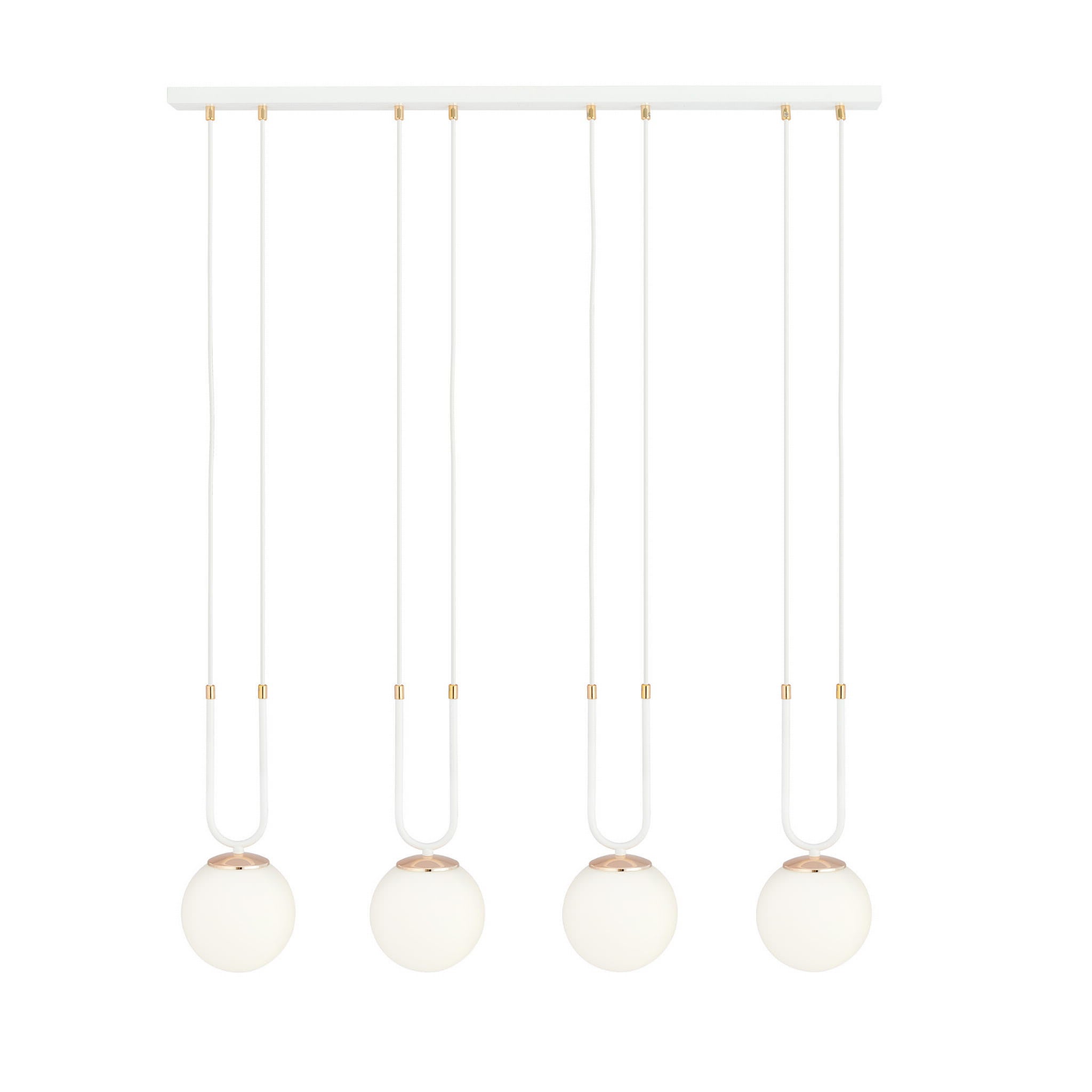 Lampa wisząca Glam biało-złota 4xE14x10W wym: 115 x 92 x 15 cm szkło Emibig
