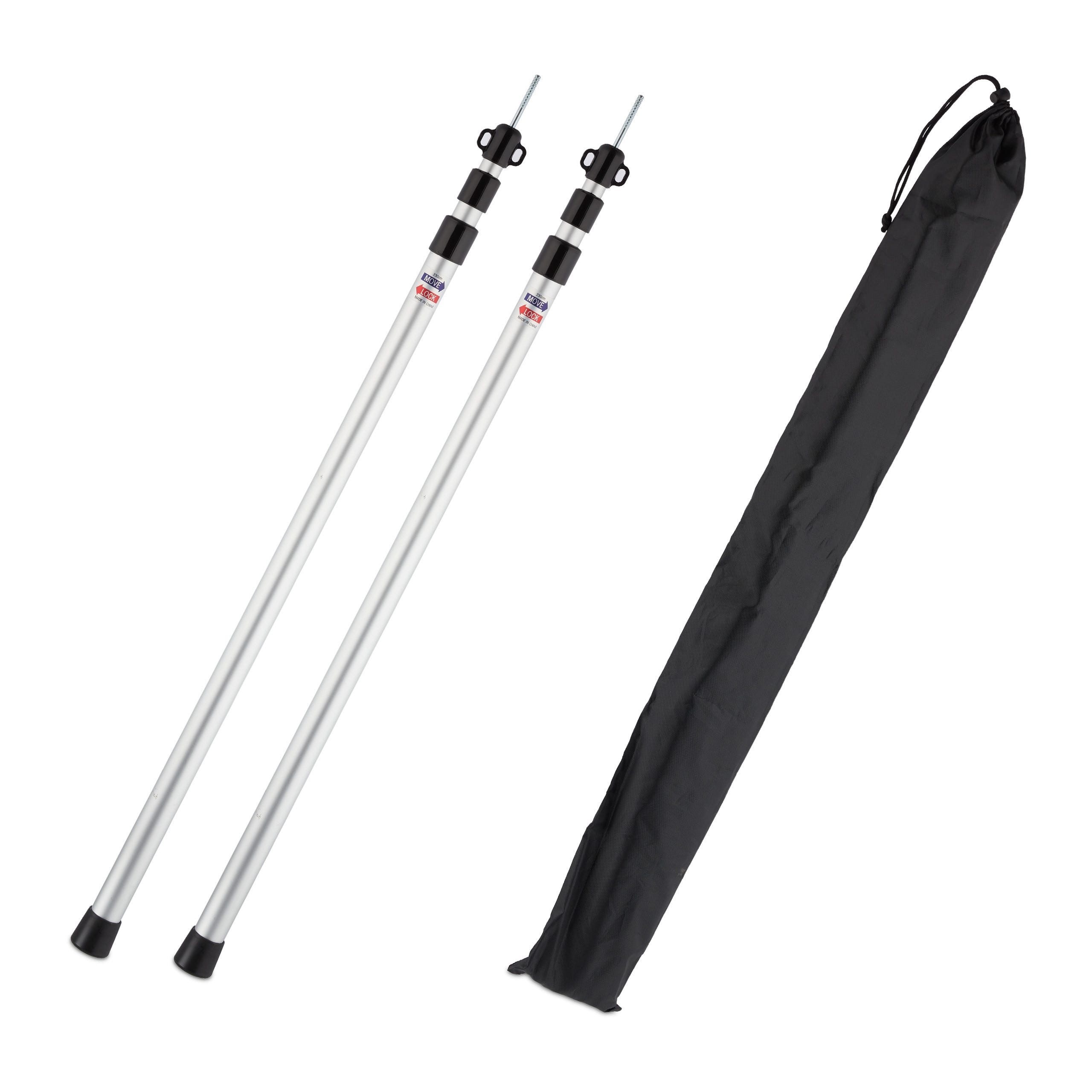 Bâches télescopiques de 200 cm au total 10 sections en alliage d'aluminium réglables antidérapantes légères pour la plage, les activités sportives de plein air, les piquets de tente Bâches télescopiques de 200 cm au total 10 sections en alliage d'aluminium réglables antidérapantes légères pour la plage, les activités sportives de plein air, les piquets de tente