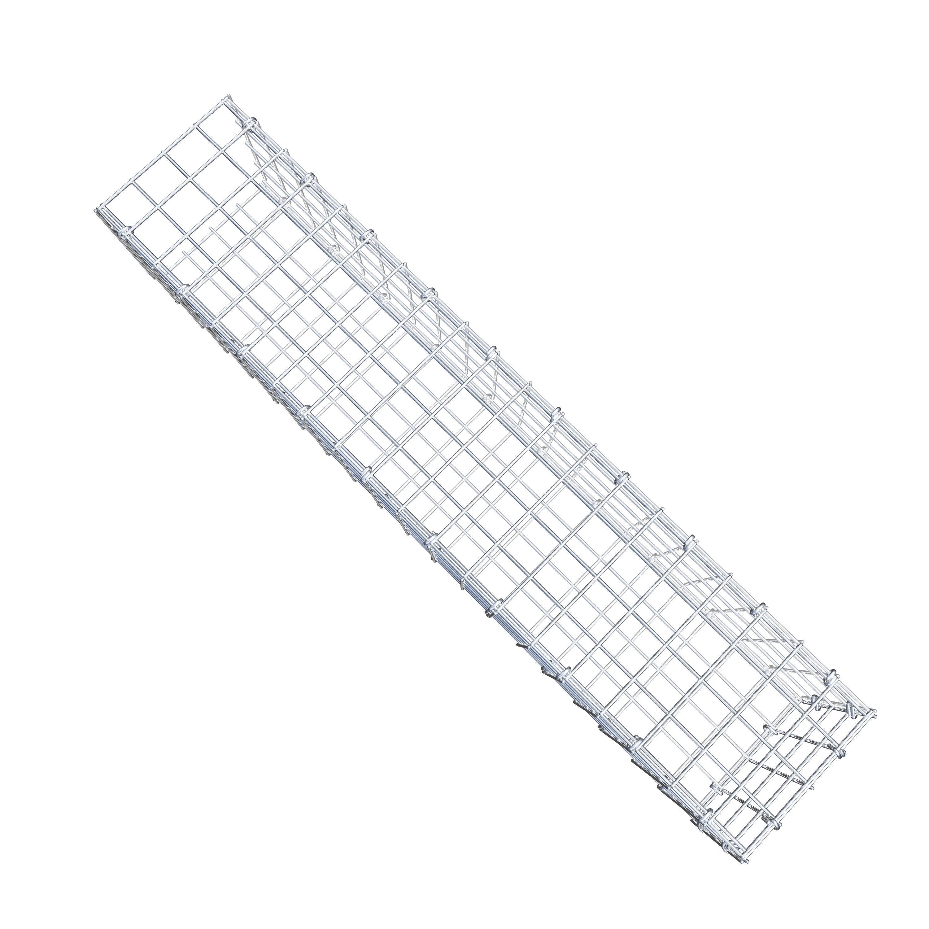 Gavión para alargar en acero galvanizado 100x20x20cm (LxAxP), malla 5 x 5cm, Anillo en C, sin rejilla frontal - 8