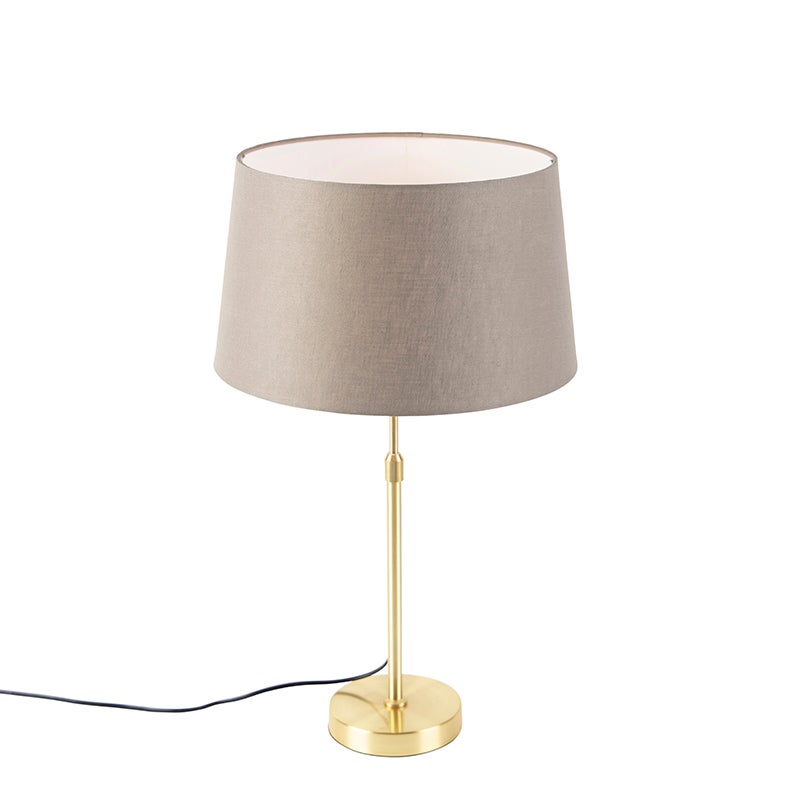 Qazqa country-rustic lampa stołowa z kloszem - Parte - taupe, max. 60w, e27, 70cm, IP20 oświetlenie wewnętrzne