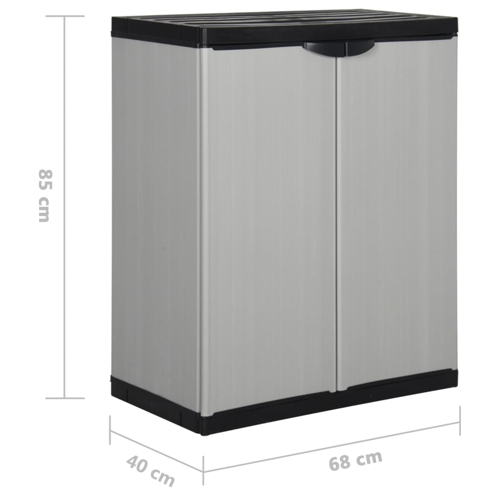 Armoire de rangement de jardin 1 étagère Gris noir 68x40x85 cm - 7