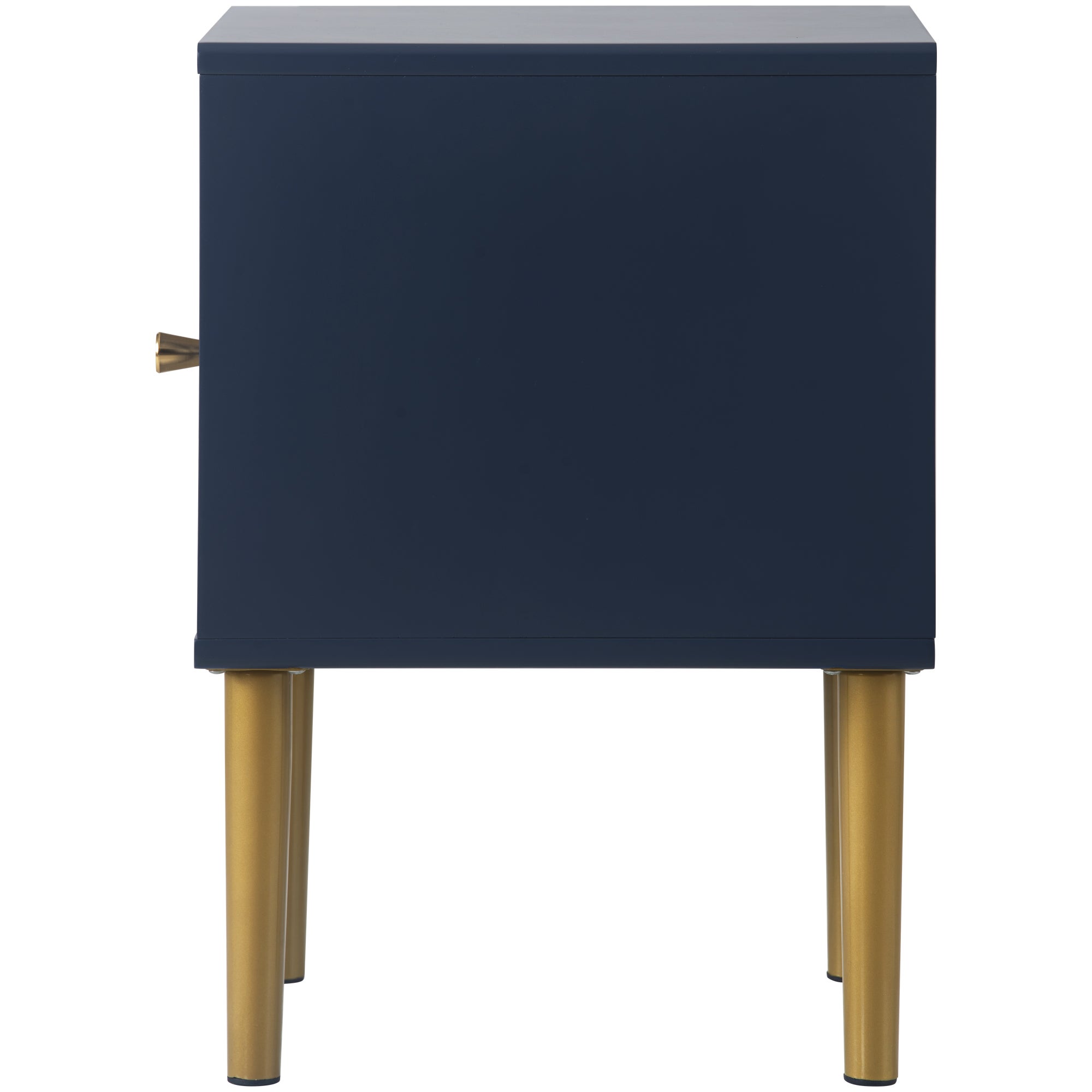 Table de chevet - motif écailles de poisson - pieds plaqués doré - bleu foncé - 7