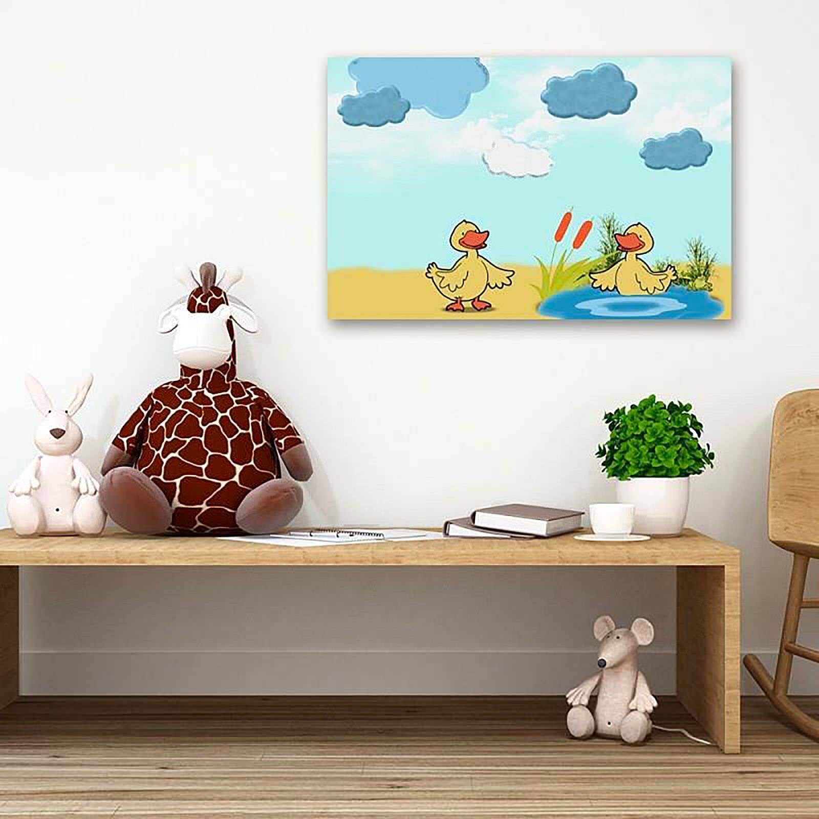 Tableau bois deux canards - 50 x 40 cm - 3