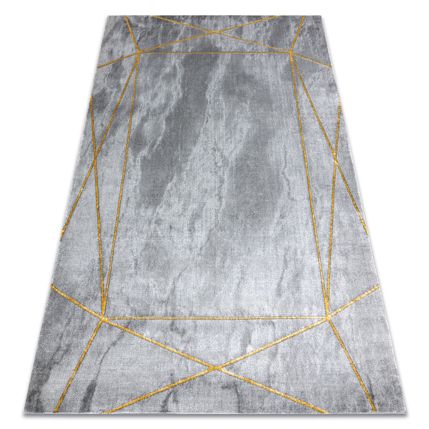 Dywan EMERALD ekskluzywny 1022 glamour, stylowy geometryczny, marmur szary / złoty 180x270 cm