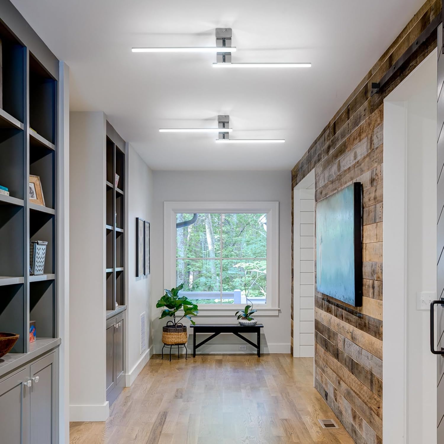 Lámpara De Techo Giratoria De Madera Y Blanco - Hofstein: Para Salón, Comedor O Dormitorio (GU10)