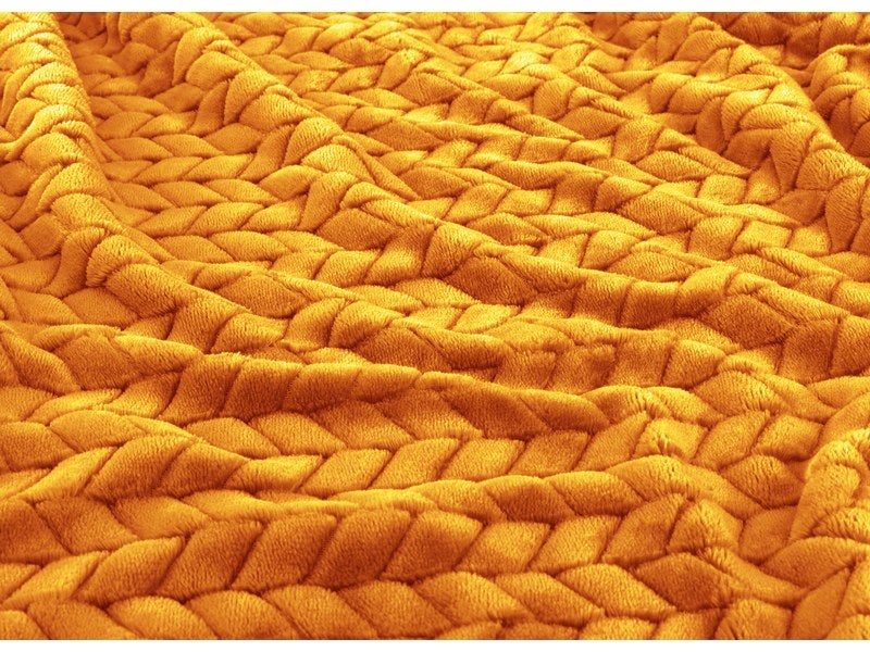 Plaid Chevron-Sherpa, Senape L.180 X L.220 Cm - 2