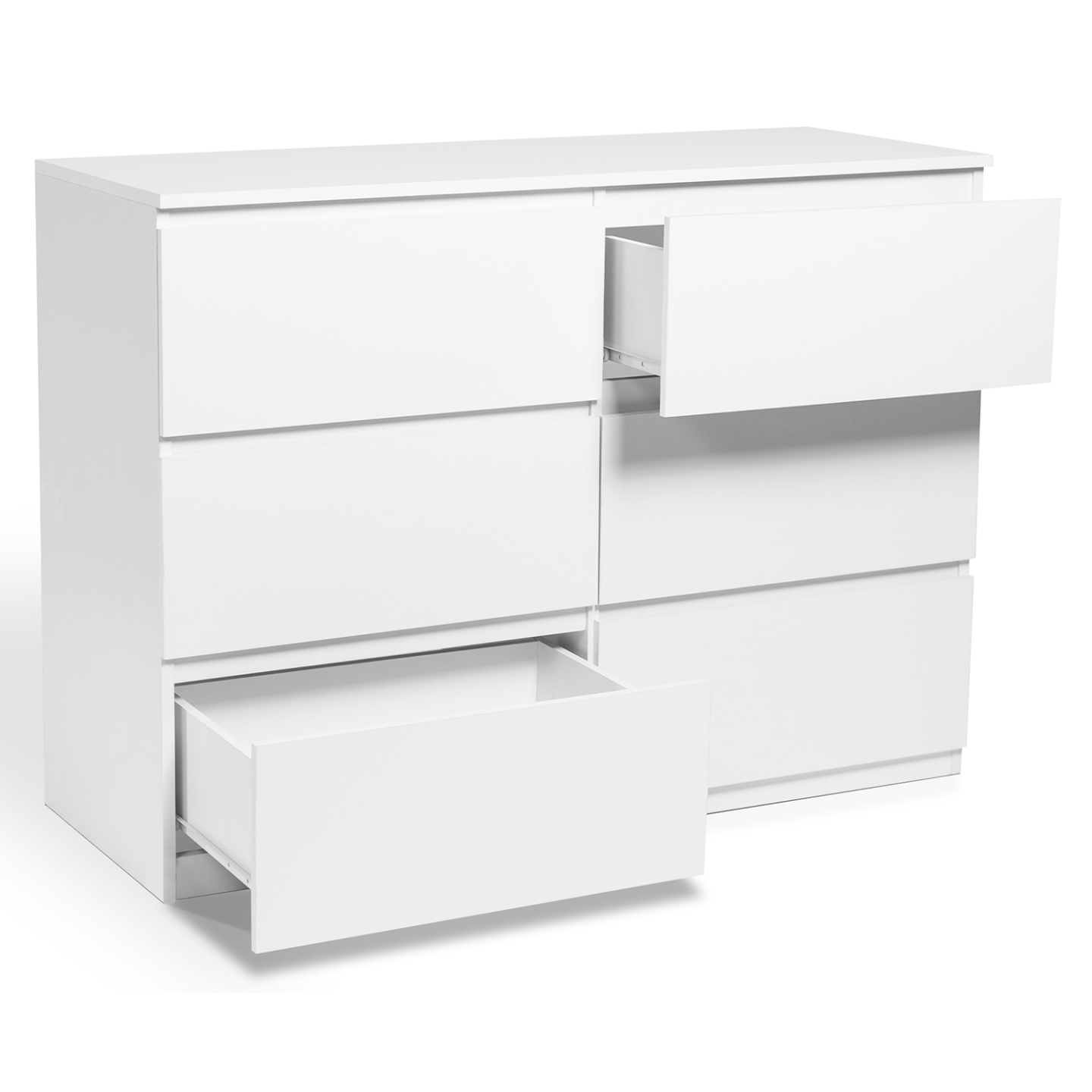 Commode 6 tiroirs TOMI 110 cm bois blanc - 4