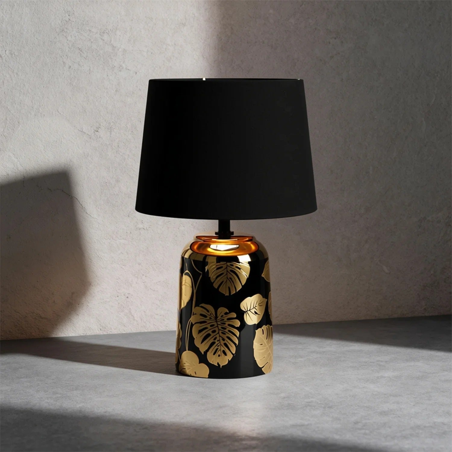 Lampka nocna z abażurem złoto czarna E14 Sonal 4549 Rabalux