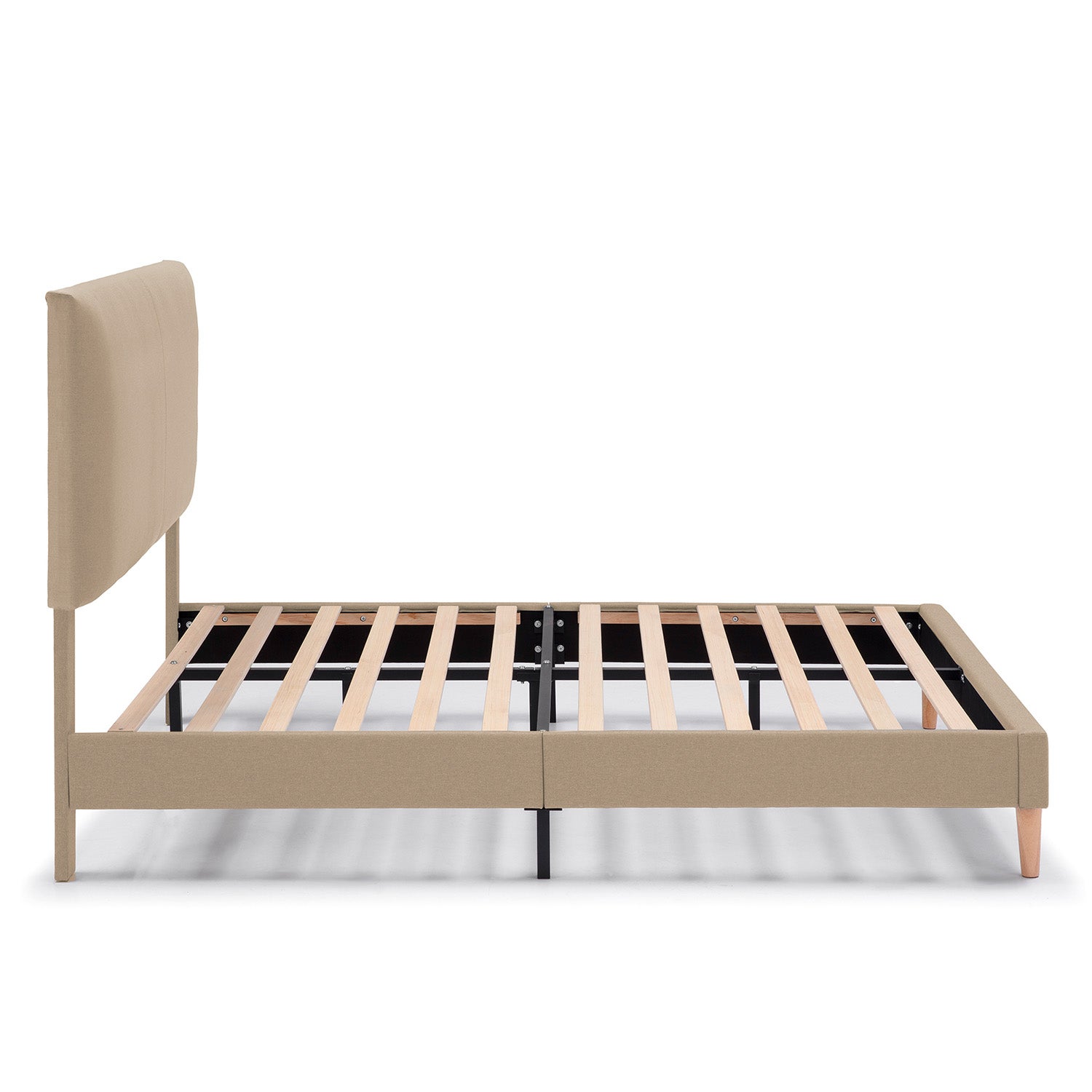 Estructura de cama tapizada Lauren de 30 cm, 150x190 cm, Beige - 4