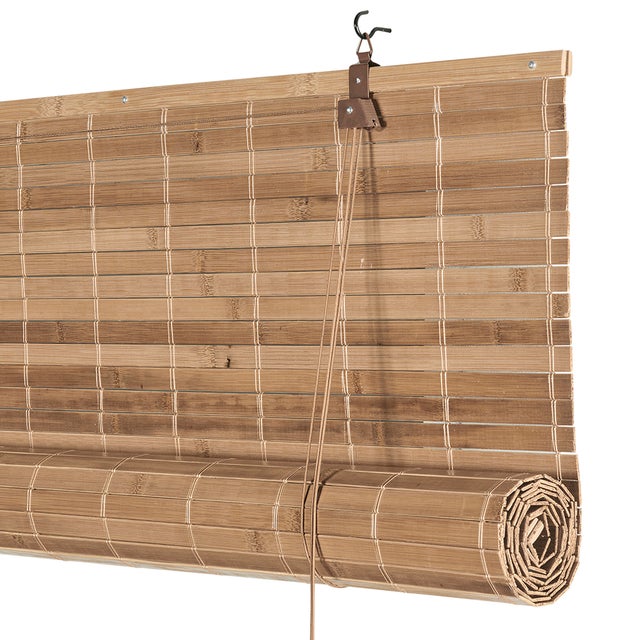 Estor enrolável persiana alicantina bambu Natural lâminas largas 16 mm 120x250