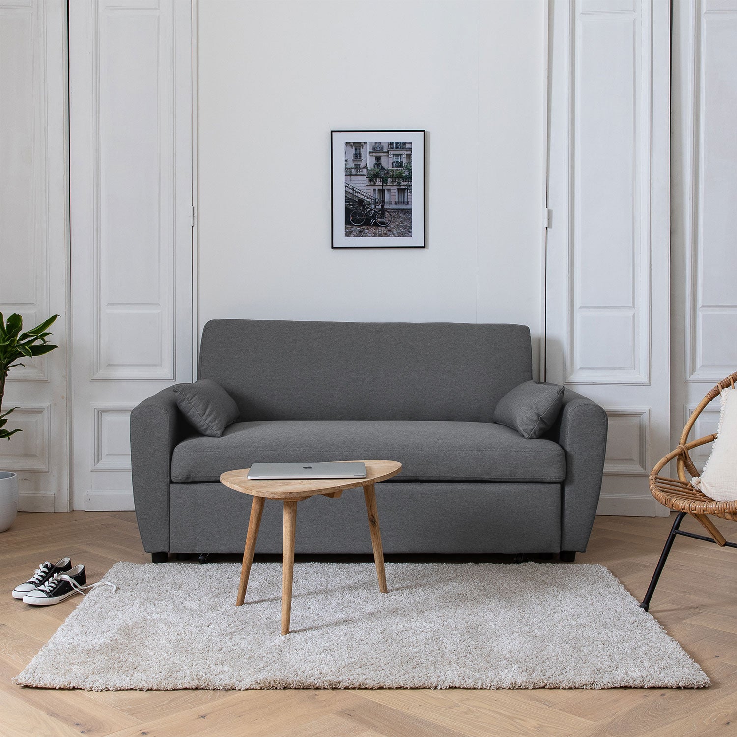 MATT 2-osobowa sofa rozkładana szara