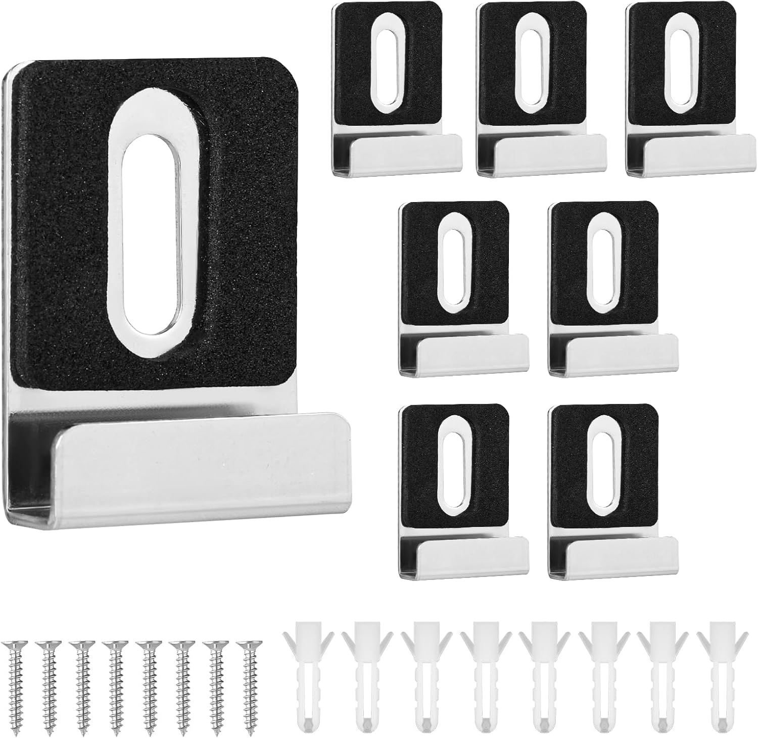 VooGenzek 3 Set (12 Pezzi) Clip Specchio a Molla Gancio Specchio, con Tasselli e Viti, Fissaggio