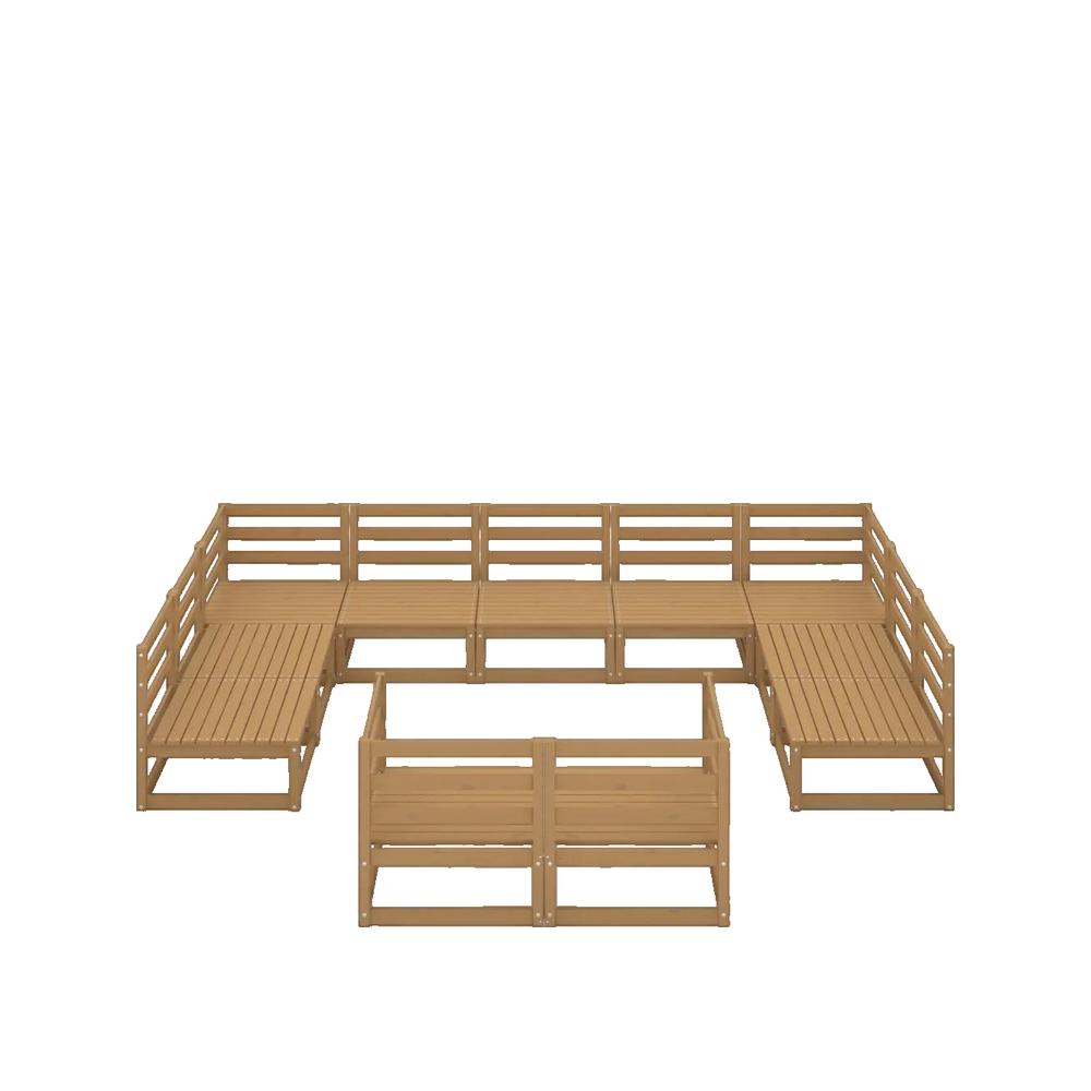 Salon bas de jardin en Bois Marron 10 personnes - 3