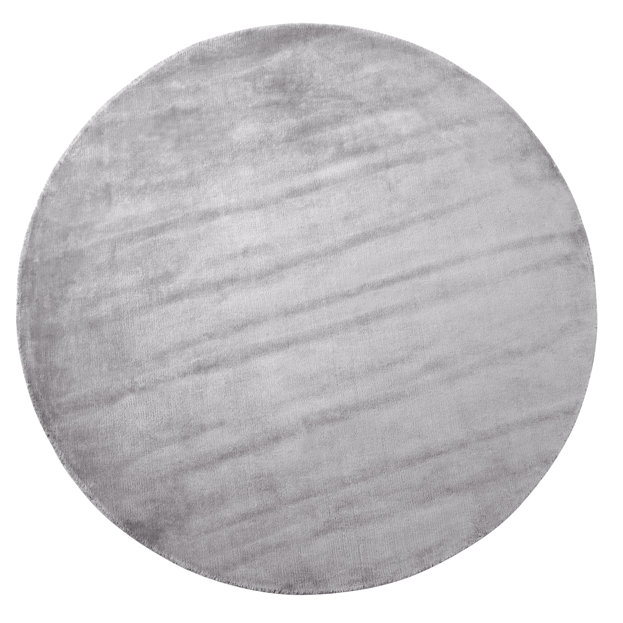 Beliani alfombra de viscosa gris claro ⌀ 140 cm gesi ii