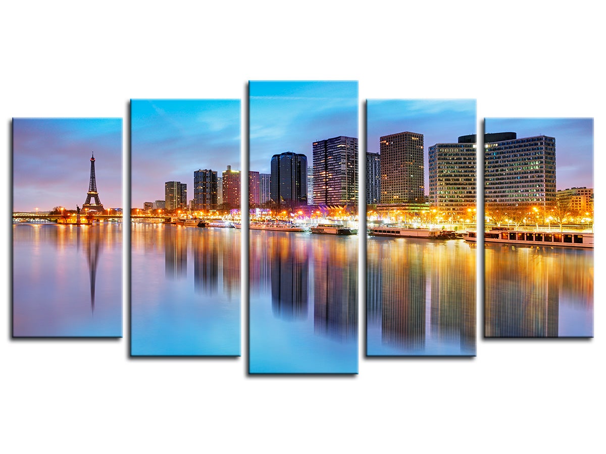 DECLINA, Tableau toile imprimée, Tableau photo La Seine Paris, 220x120 cm - 2