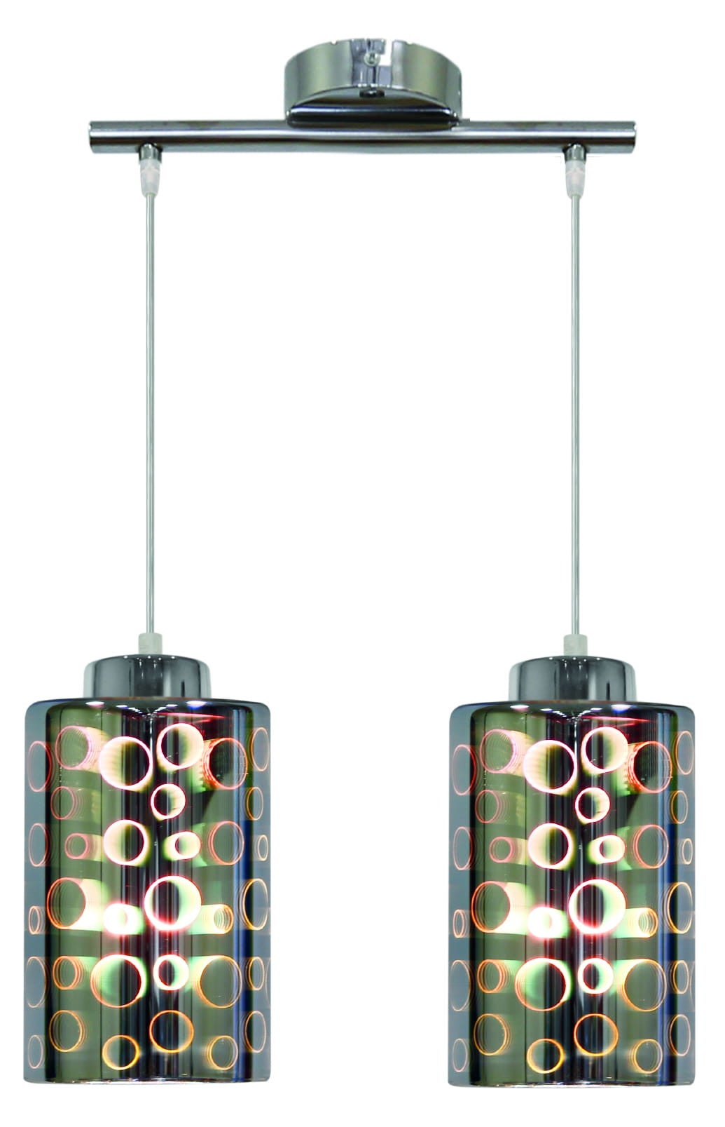 Lampa wisząca NOCTURNO chromowana-czarna 2 x E27 x 40W wym: 115 x 44 x 12 cm Candellux