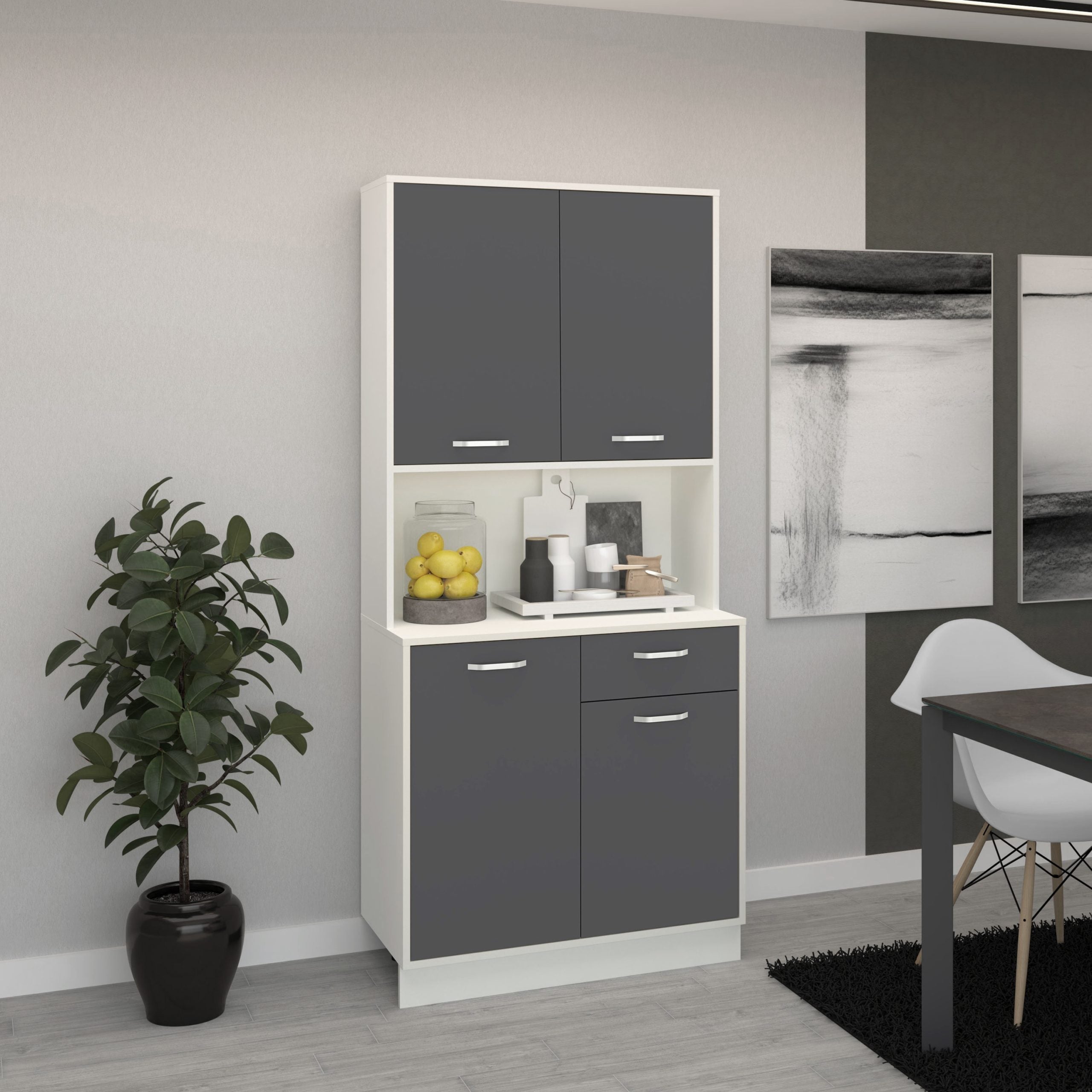 Buffet oma haaus, antracita/blanco, l 84 cm