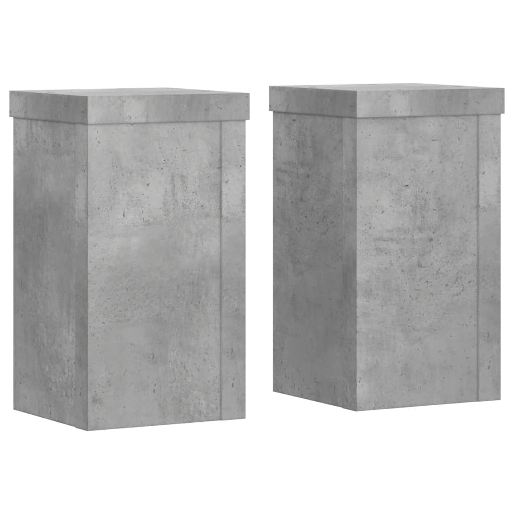 Supports pour plantes, 2 pièces, gris béton, 10 x 10 x 18 cm - 2
