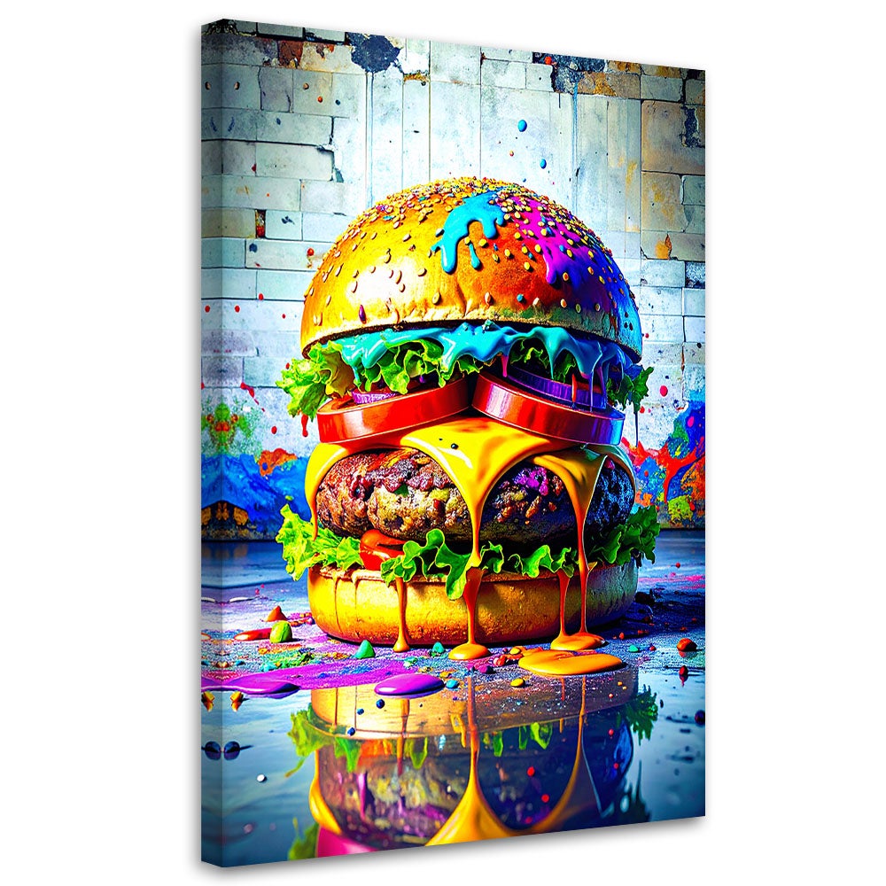 Obraz do kuchni baru jadalni, Hamburger Jedzenie 60x90