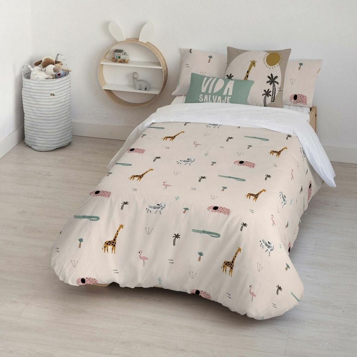 Funda nórdica kids&cotton mael small rosa 175 hilos 180 x 220 cm 180 x 240 cm