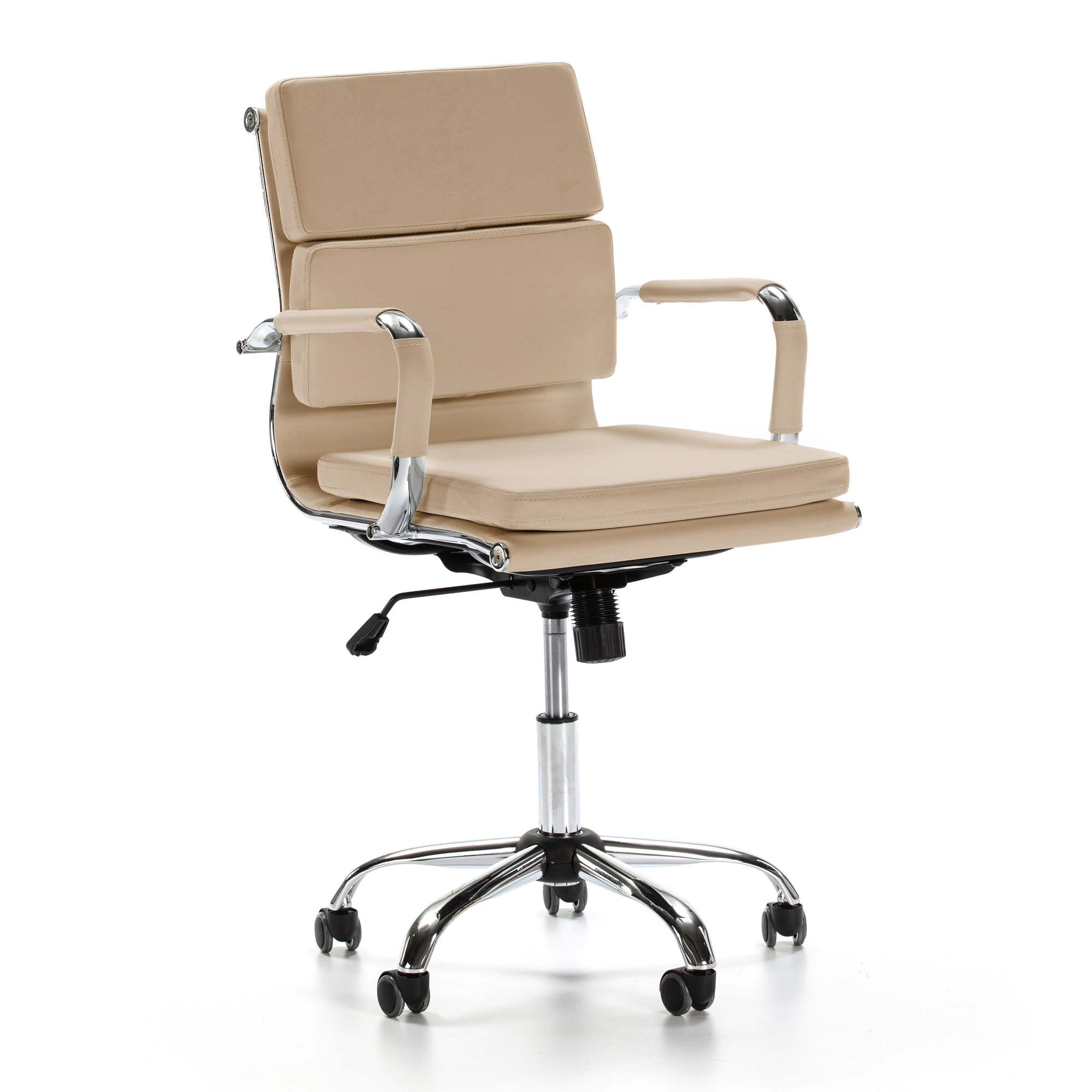 Sedia Da Ufficio VS Croma Reclinabile – Ecopelle Taupe, Con Poggiatesta, Braccioli Imbottiti, Regolabile In Altezza, Portata 150 Kg - 4