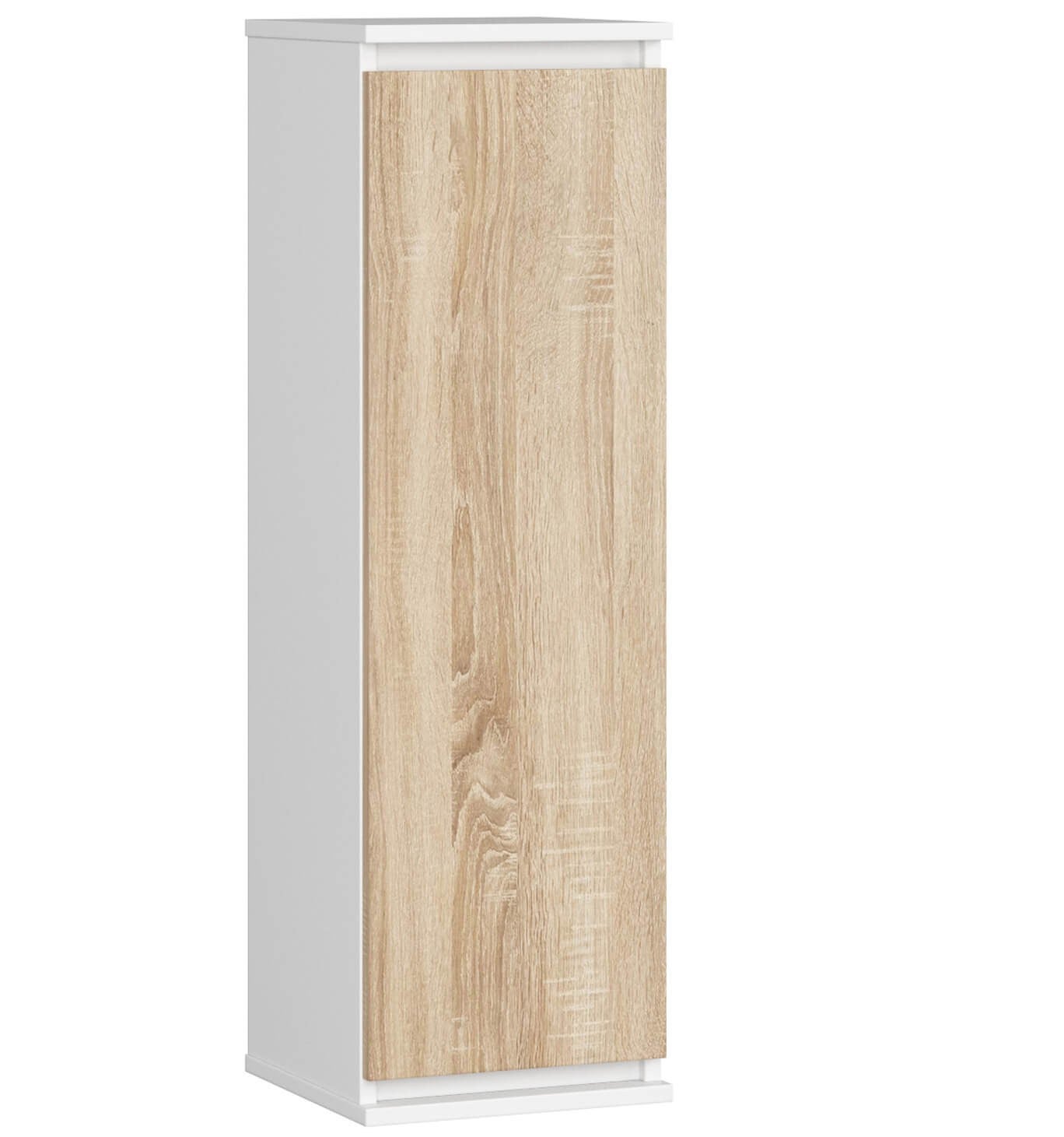 Szafka AKORD W30 Biała 30 cm 1 drzwi kolor Dąb Sonoma mat 3 półki 30x30x99 cm