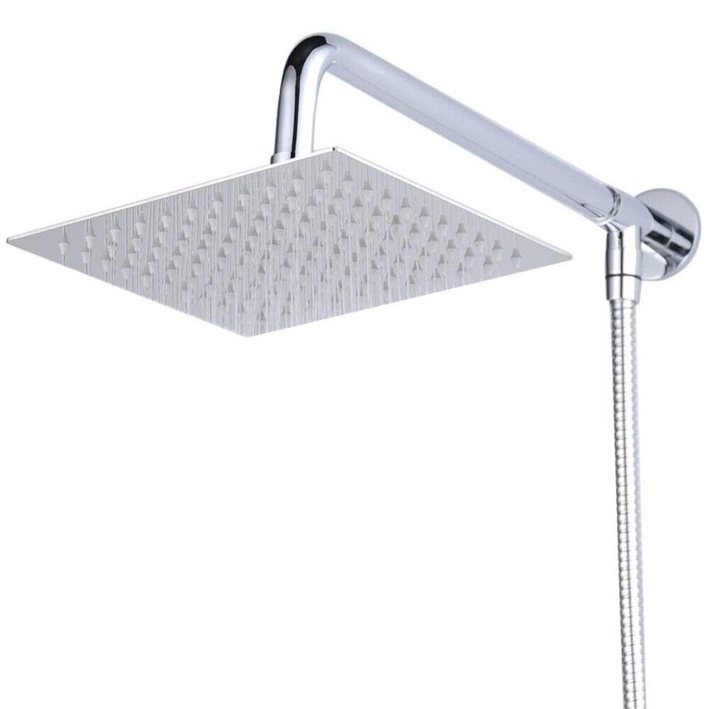 Soffione Doccia Quadrato Kungyo - Pioggia Ultra Sottile In Acciaio Inox 20x20 Cm (8 Pollici) - Foto 8