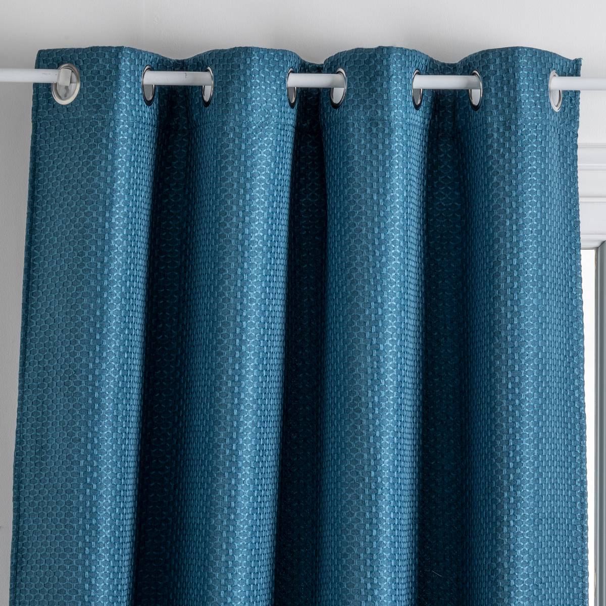 Atmosphera Lampada Da Tavolo Timeo - Design Blu Opaco In Ceramica - H 24,5 Cm Con Paralume In Cotone - Attacco E14 - 3