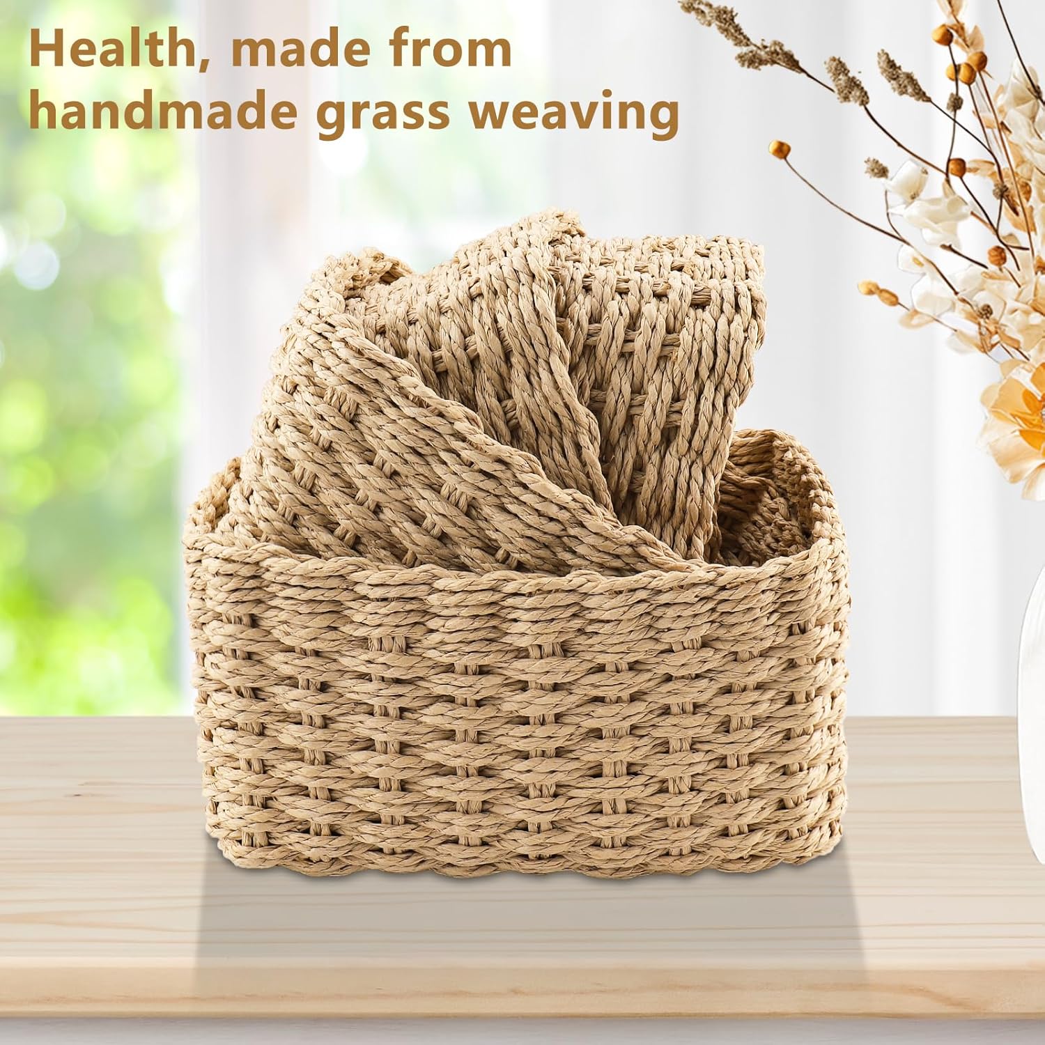 Paniers de rangement, lot de 4 paniers de rangement empilables pour jouets de bébé, cosmétiques, parfait pour la salle de bain, la cuisine - 5