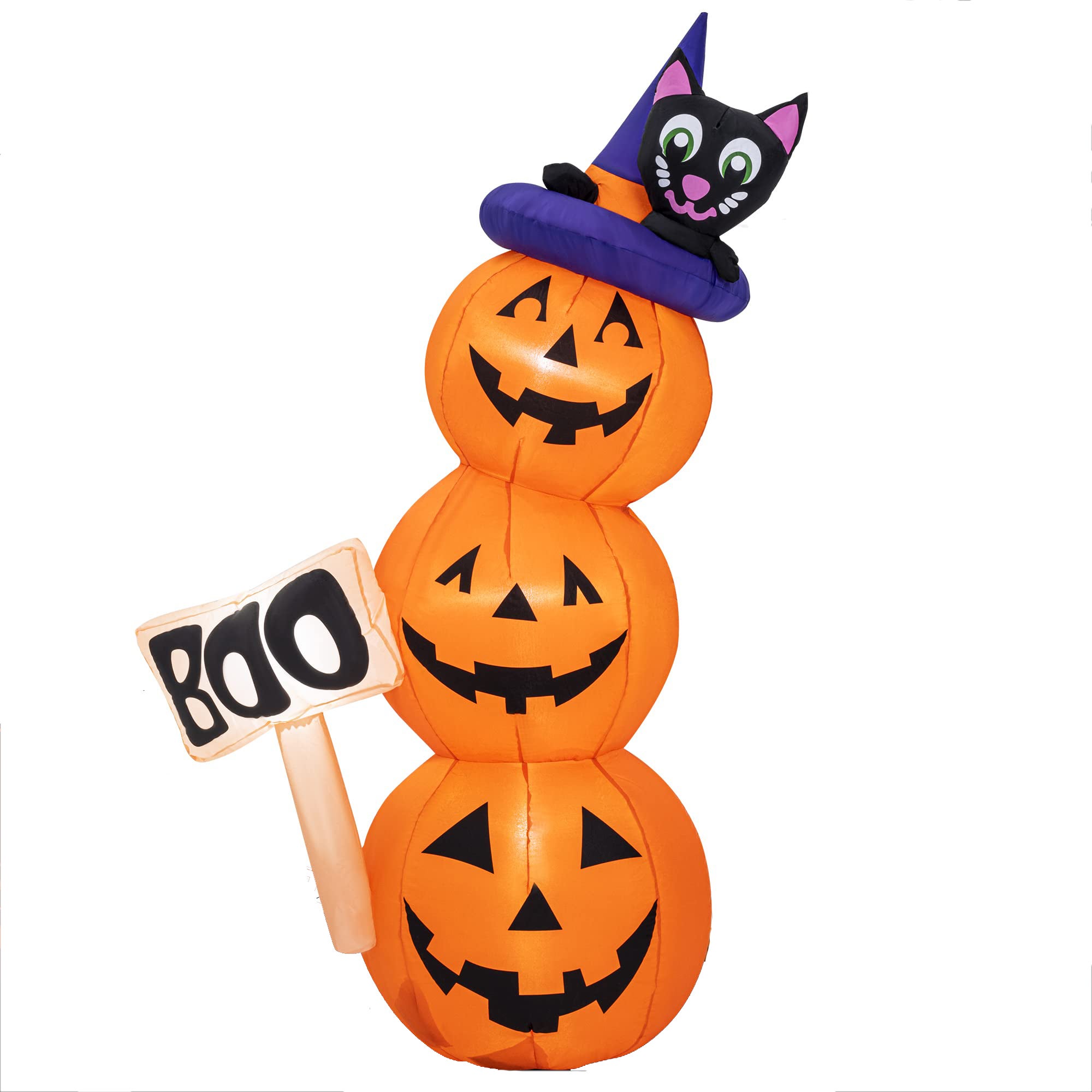 Nadmuchiwane dynie na Halloween o wysokości 160 cm z wbudowanymi diodami LED, nadmuchiwana dekoracja wewnętrzna i zewnętrzna na Halloween