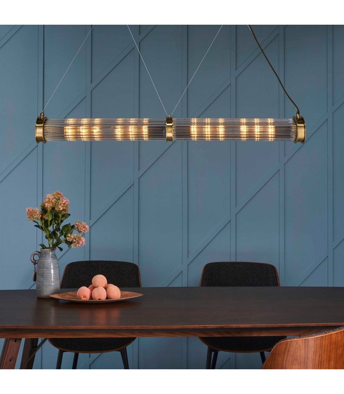 Suspension tube double verre métal laiton - 9