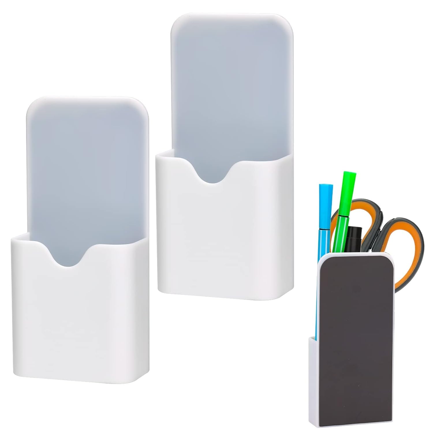 Boîte Magnétique Bureau Porte-Marqueurs Magnétiques - Lot De 4 Boîtes - Pour Tableau Blanc, Frigo, Bureau - Coloré Rangement Aimanté