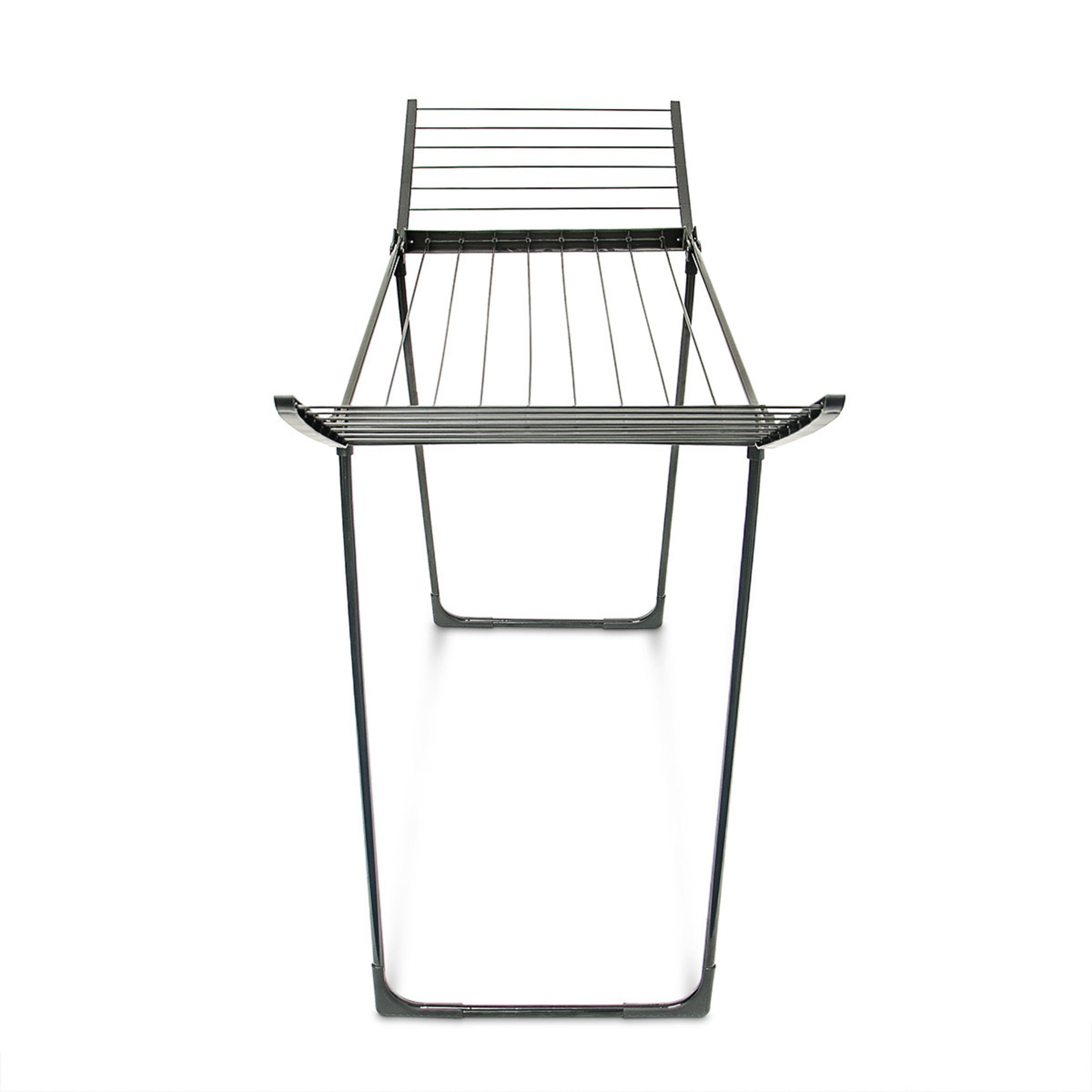 Séchoir à Linge sur Pied HxLxP : env. 104 x 169 x 54,5 cm, Résistant, Pliable, 13 m de Corde à Étendre, Noir, Relaxdays - 6