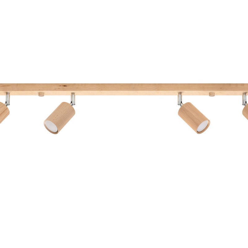 Reflektor sufitowy spot natynkowy Berg listwa jasne drewno-chromowany 6xGU10x40W wym: 5 x 120 cm metal Sollux Lighting