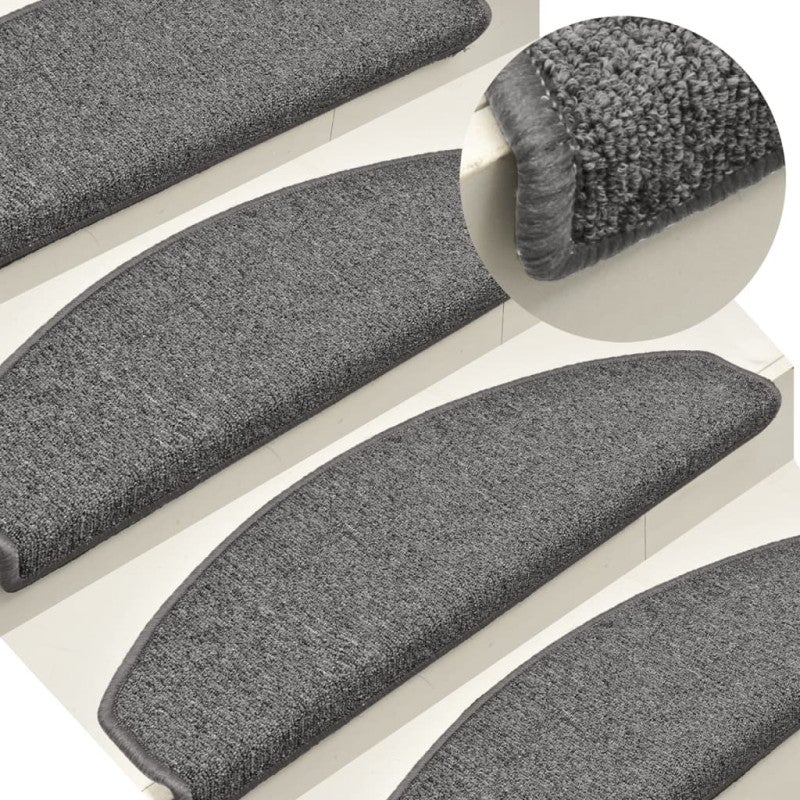 Maty na schody 15 szt. 65x24x4 cm Ciemnoszare Półokrągłe Duże vidaXL