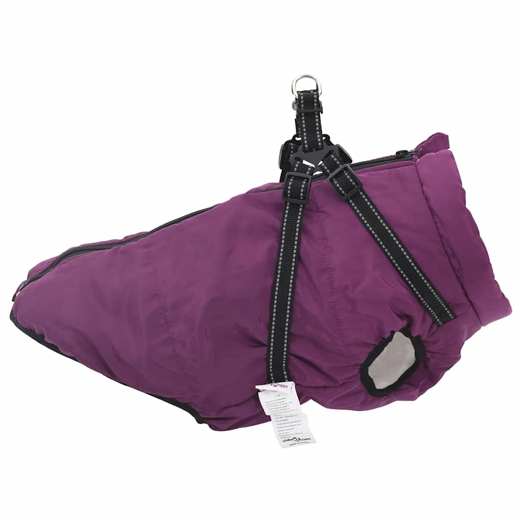 Abrigo para perro con arnés impermeable reflectante L morado vidaXL - 5