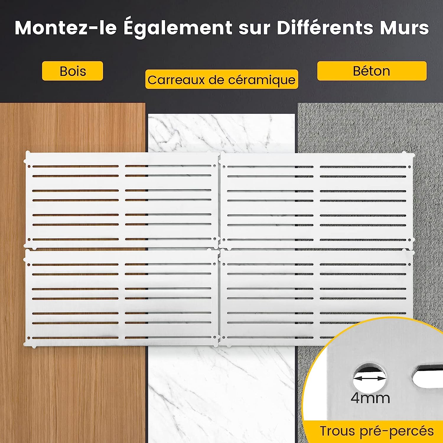Panneau Mural Porte-Outils Lot de 4 avec 32 Bandes Magnétiques Puissantes - 2