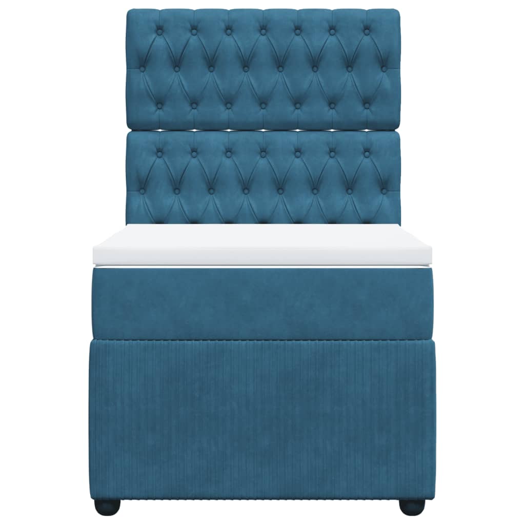 Sommier à lattes de lit avec matelas bleu 100x200 cm — COMFORTXL - 6