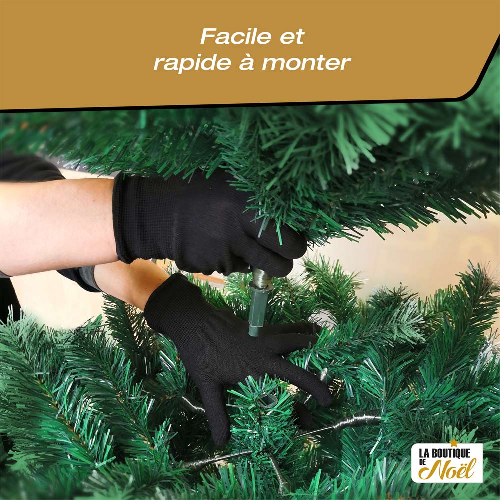 Sapin de noël artificiel - Effet naturel, Facile à Monter - Décoration Intérieure - 452 branches - 150 cm - Vert - 4