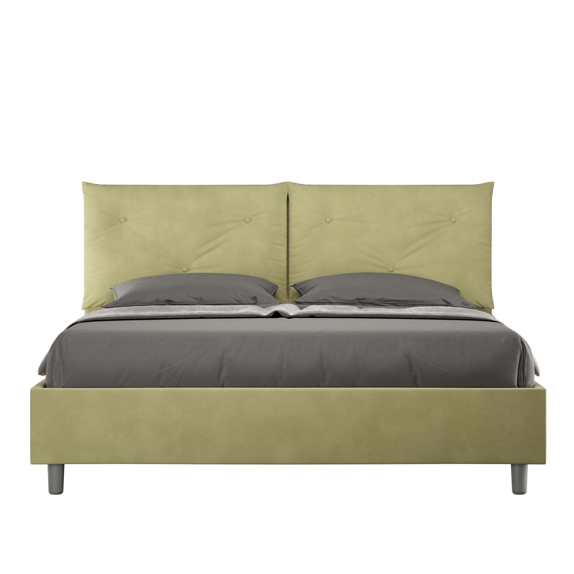 Lit Queen Size Coffre Rembourr 150x200 Microfibra Vert Appia Large lit-queen-size-coffre-rembourr-150x200-microfibra-vert-appia-large