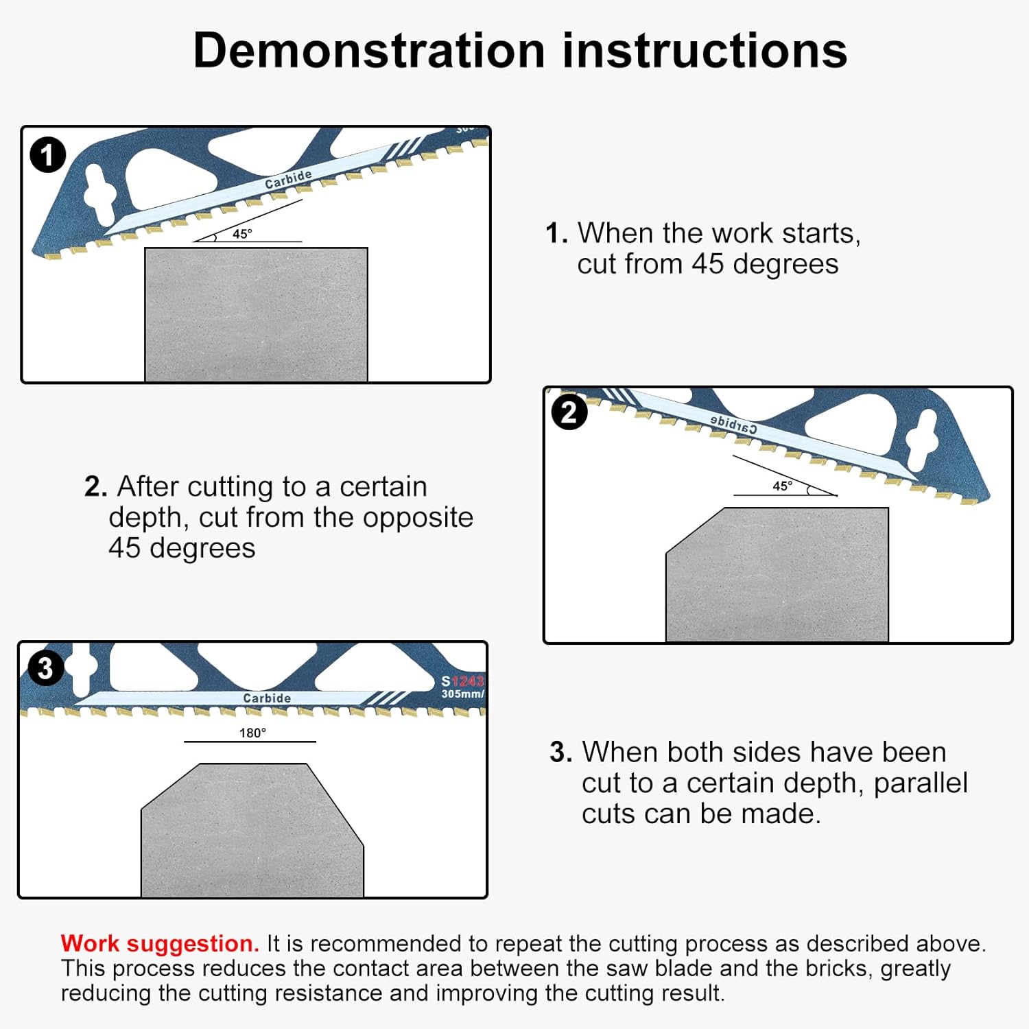 Lame de scie sabre,pierre de scie sabre,en carbure de tungstène,acier métallique,bois, pour béton cellulaire,brique, plaques de ciment et béton, longu - 5