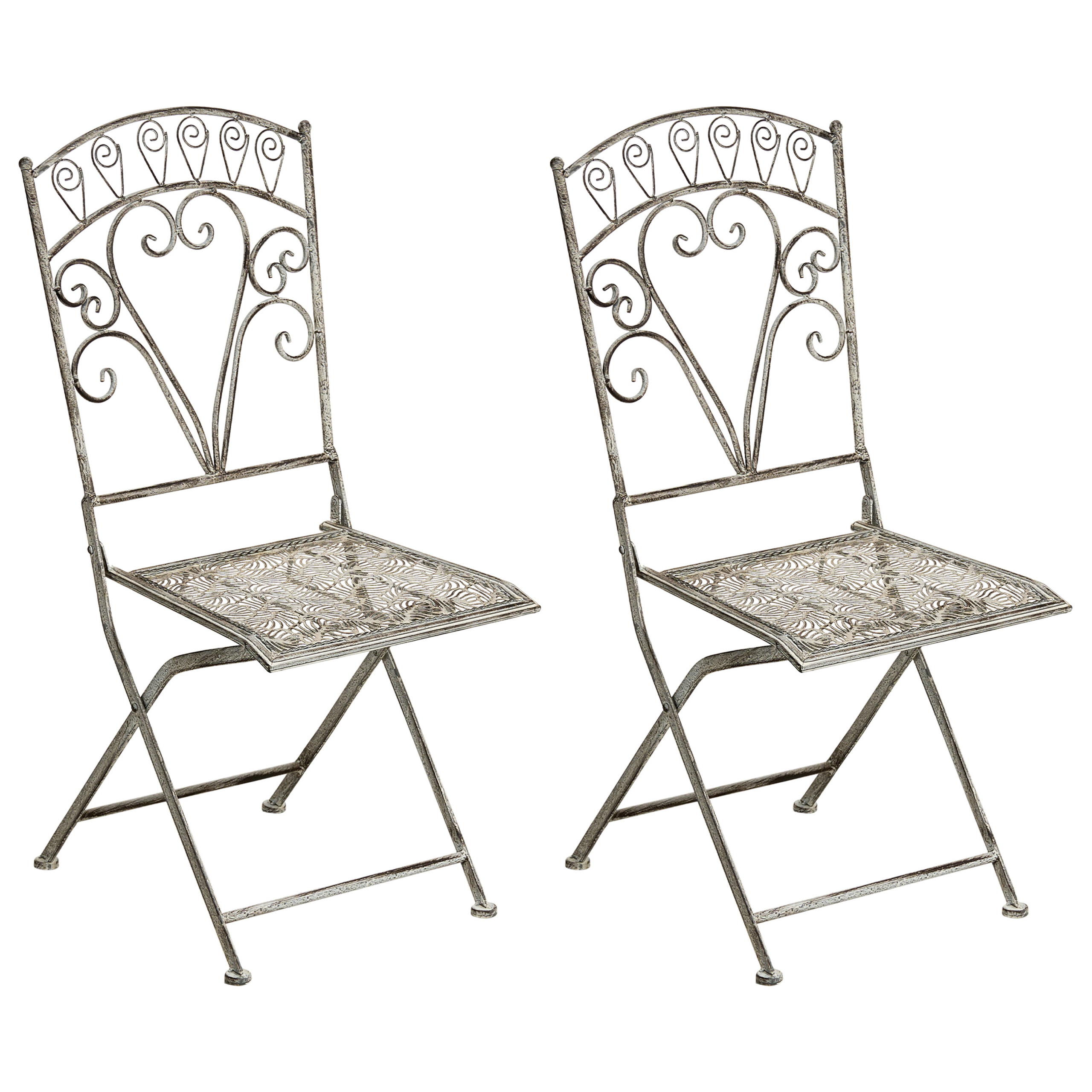 Set de 2 scaune de grădină NURRA Pliabil Metal Gri 2buc